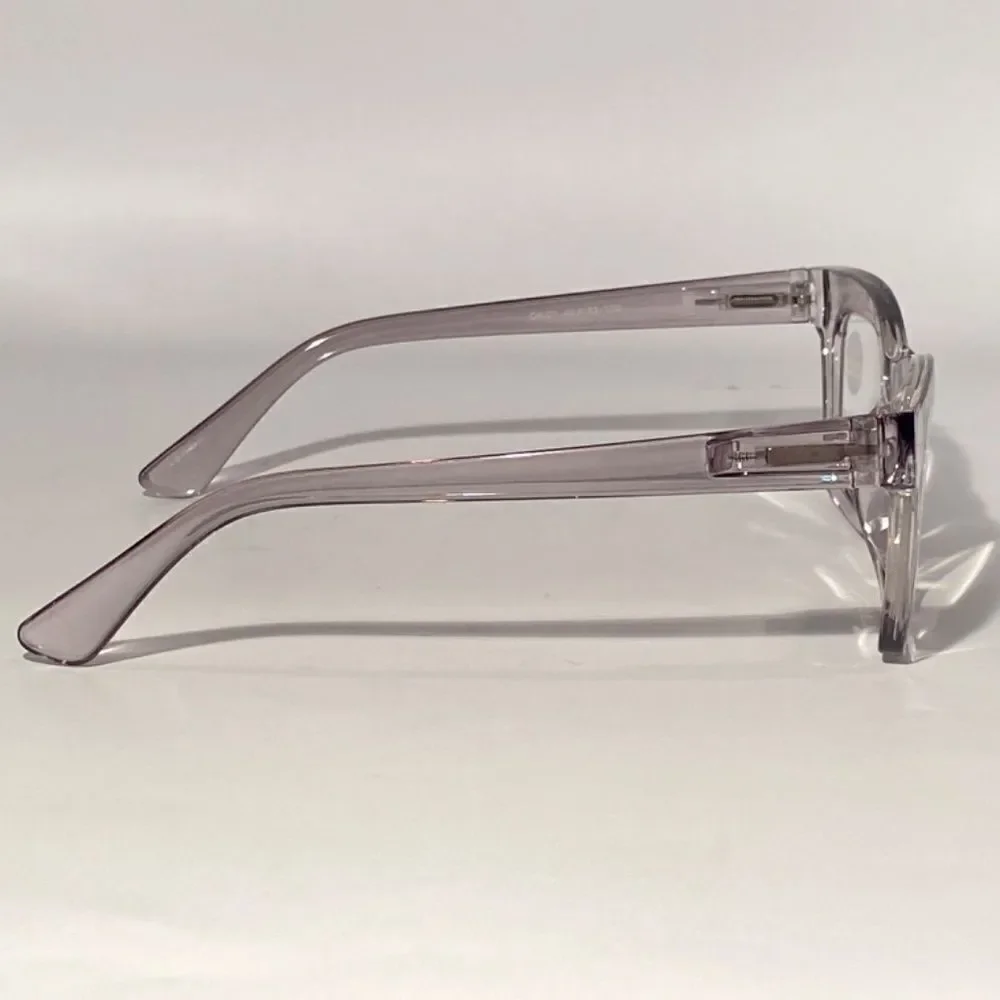 1107 Gretchen Reading Glasses 2.0 Square Eyeglasses Clear Gray Frames NWT